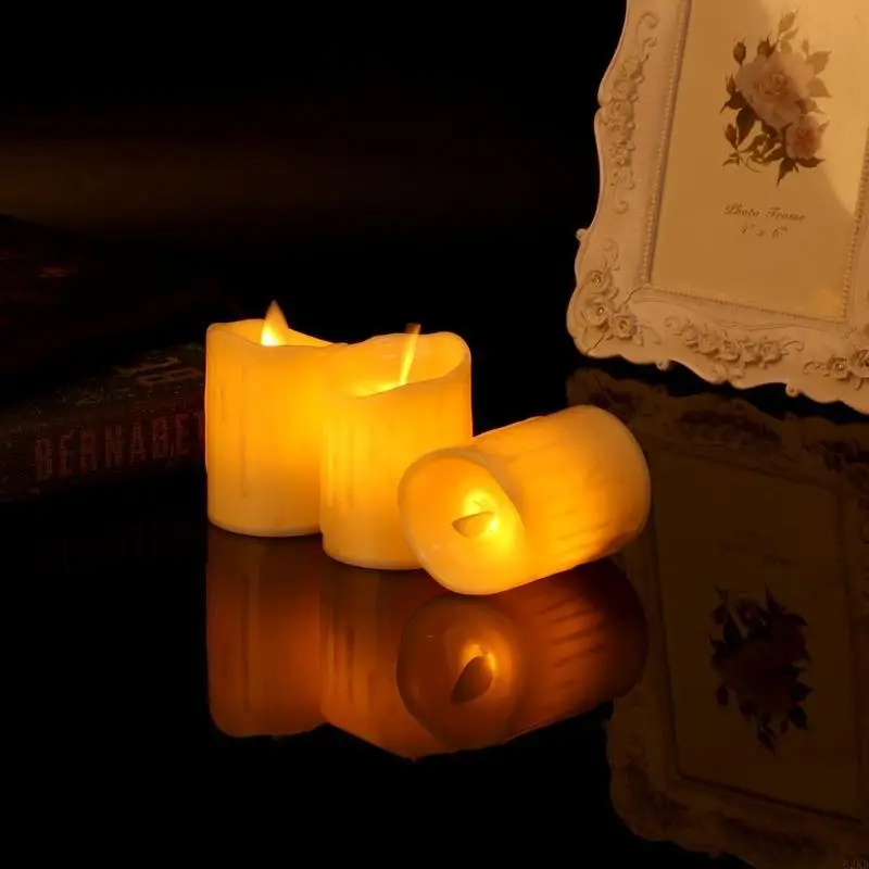 62KD Led Light Flameless Votive Tealight Church Praying Supplies for Wedding Table Outdoor Decoration Supplies