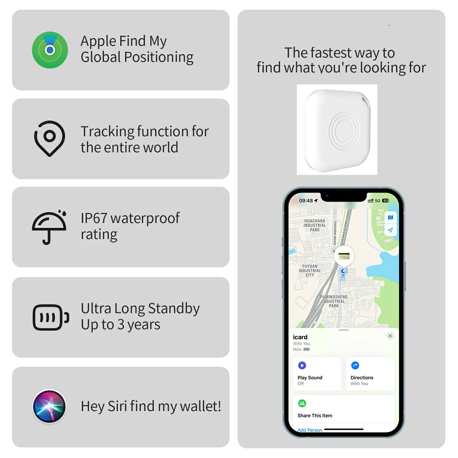 JSPTEC Smart Bluetooth GPS Tracker Airtag Work with Apple Find My APP ITag Anti Lost Locator Pet Finder Air Tags for IOS