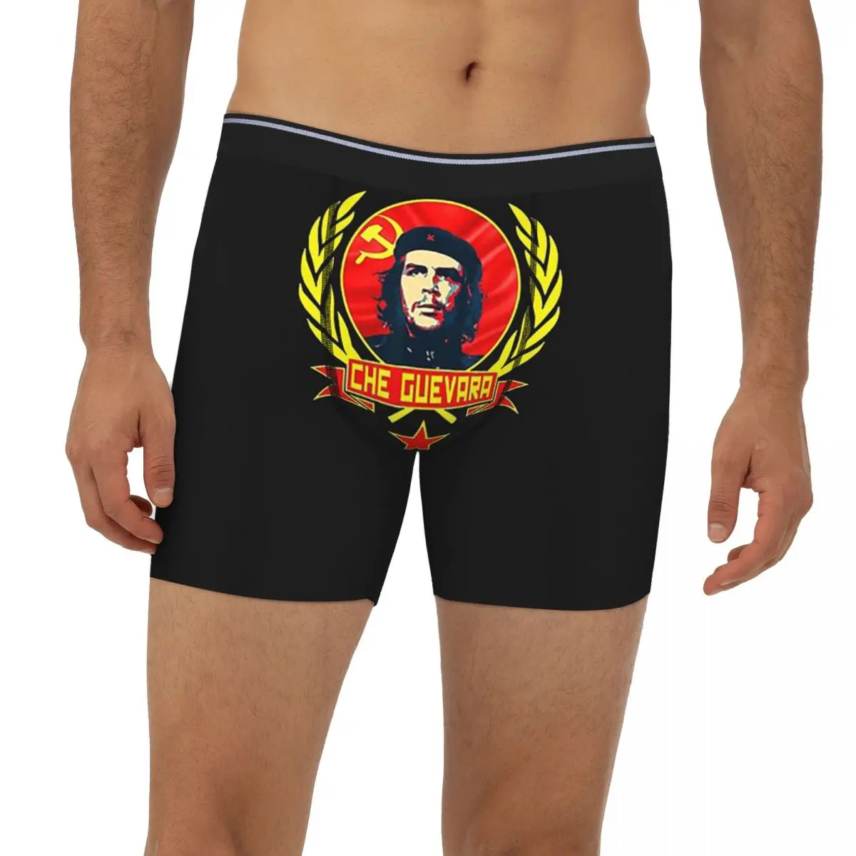 

Длинные трусы-боксеры Che Guevara, короткие мужские трусы, дышащее нижнее белье для мужчин, подарки бойфренду