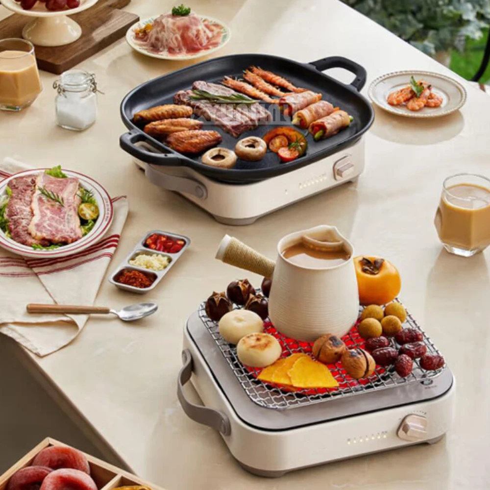 

Бытовая электрическая индукционная плита, многофункциональный гриль, машина для барбекю, сковорода, портативная электрическая кастрюля для приготовления пищи, Estufa