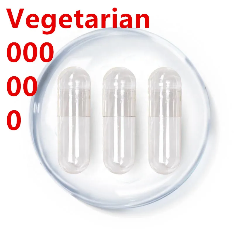 1000PCS Vegetarian HPMC Empty Pill Capsule Size 00 0 Hollow Separated Joined Vegetal Vegan Kosher Halal Certified Capsules