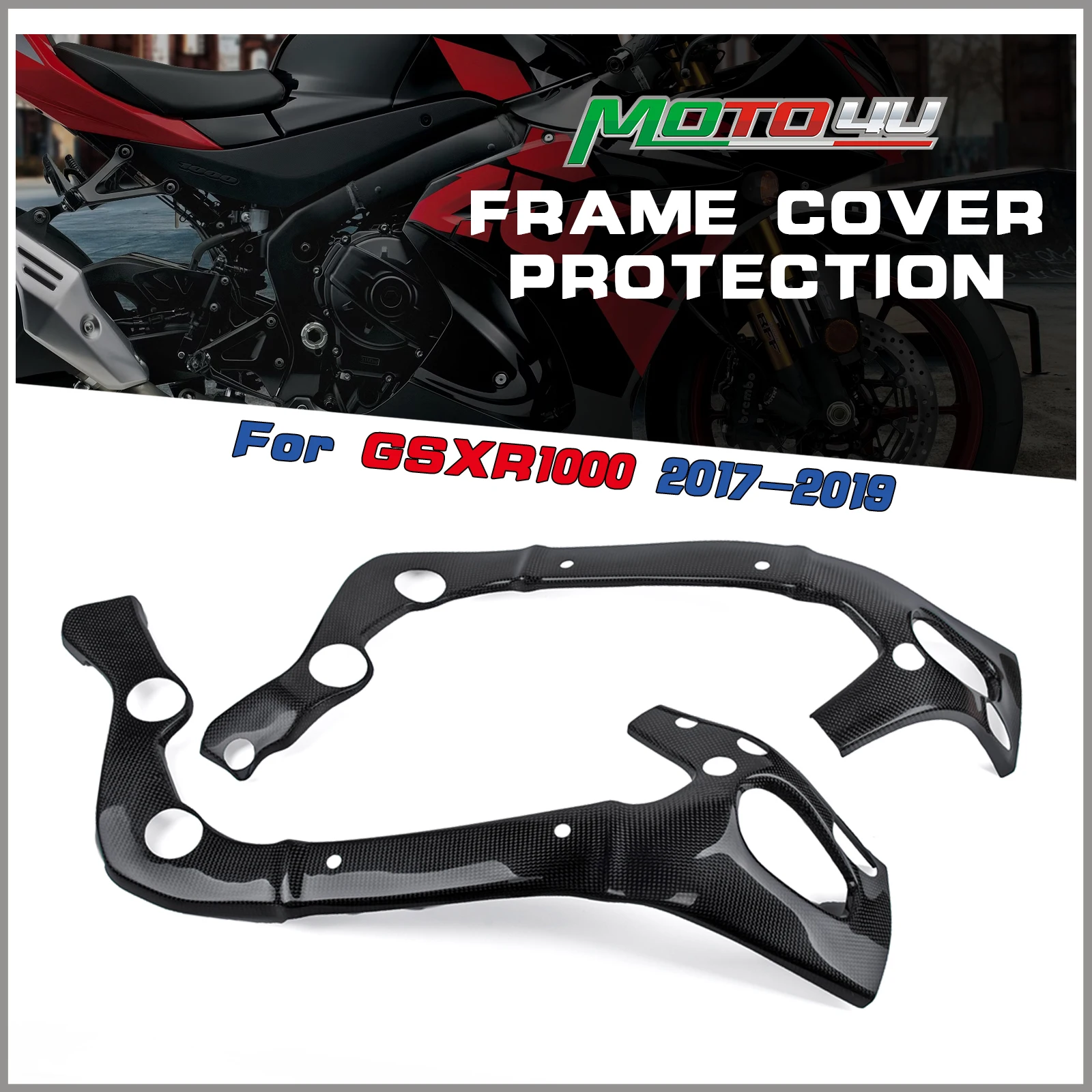 New Carbon Fiber Motorcycle Frame Cover Protection Twill Weave For Suzuki GSXR1000 GSX-R1000 GSXR 1000  2017 2018 2019