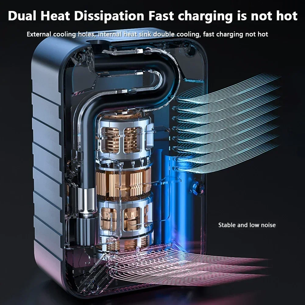 150PSI Wireless Car Electric Tire Inflator Portable USB Car Air Compressor Pump 7.4v/12v 17mm Piston Diameter Inflatable Pump