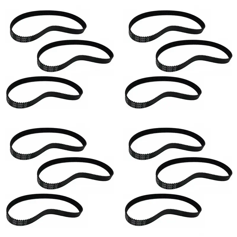 AEF6-12Pcs -390-12 Drive Belt Durable Thickened Rubber Drive Belt Accessories For Electric Bike E-Bike Scooter Motorcycle