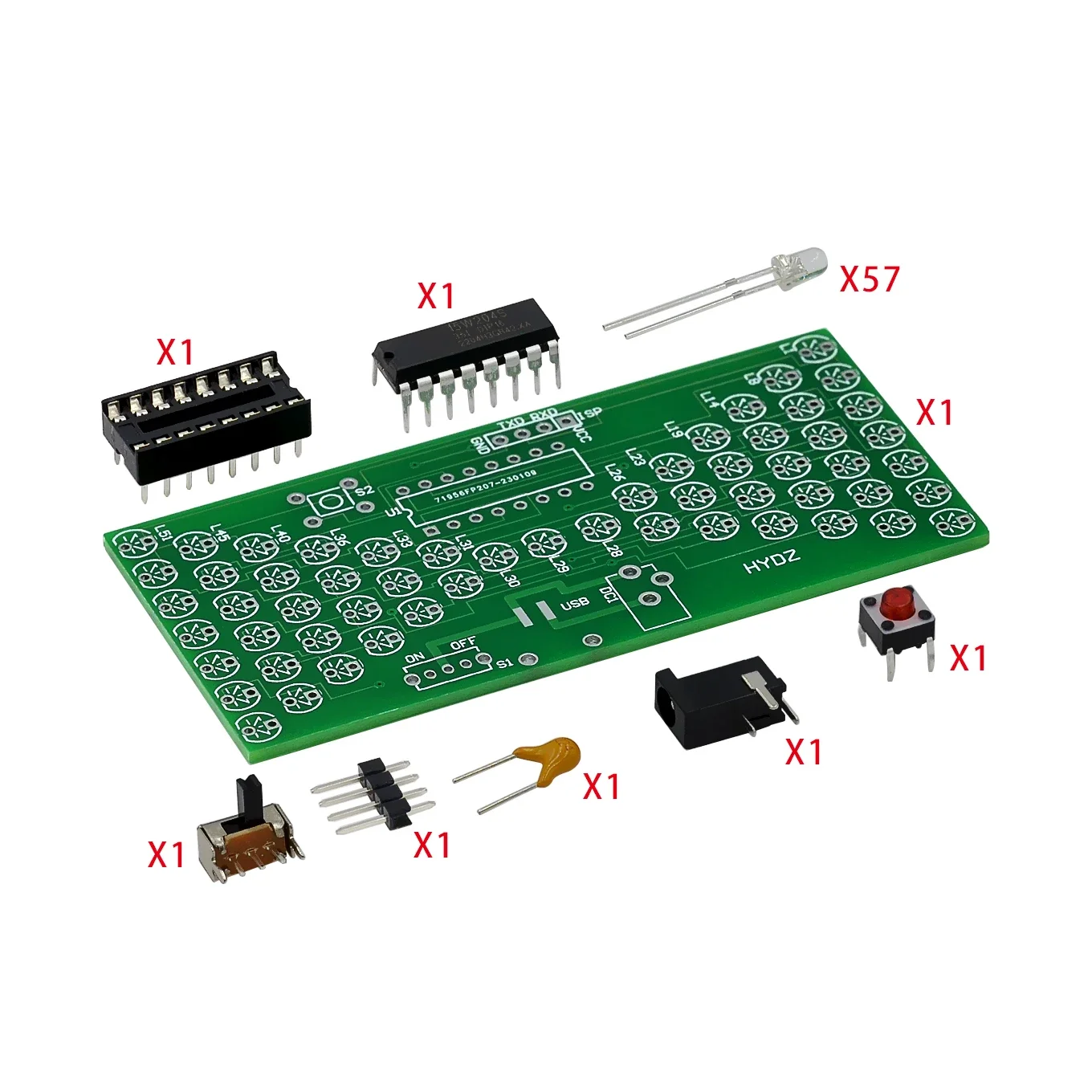 5V Electronic Hourglass DIY Kit Funny Electric Production Kits Precise With LED Lamps Double Layer PCB Board 84*40mm