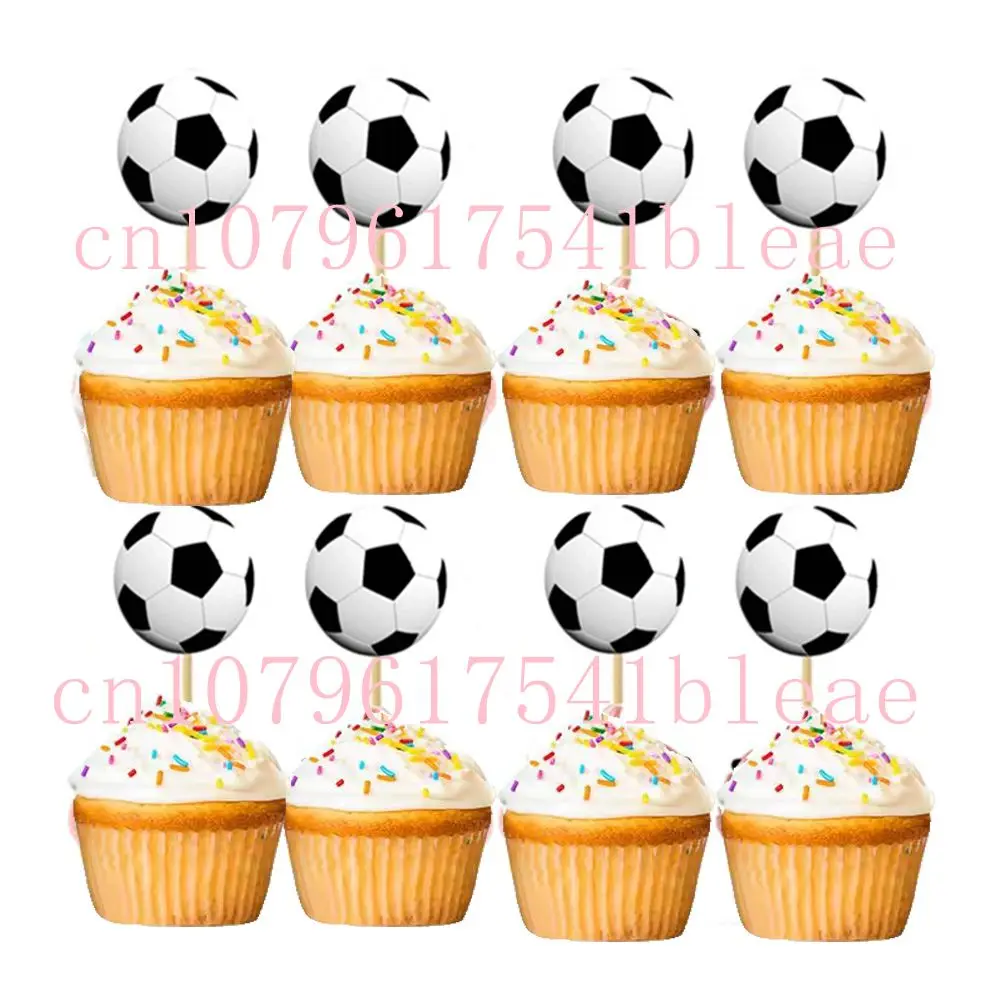 Decoración para Pastel de Balón de Fútbol, Adornos para Cupcakes, Letrero de Feliz Cumpleaños, Decoración con Temática de Fútbol, Artículos para Fiestas de Cumpleaños para Niños y Niñas