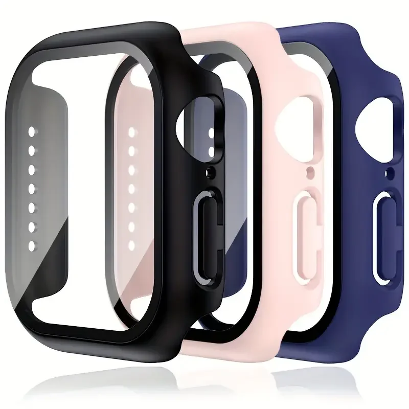 Glas + Abdeckung für Apple Watch Case Serie 9 8 7 6 5 4 3 SE 44 mm 40 45 mm 42-38-41 mm Stoßstange Displayschutzfolie Apple Watch Zubehör