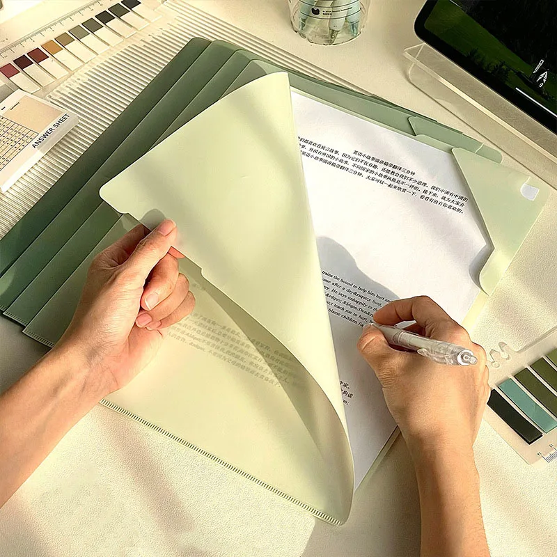 

5pcs/set Large Capacity A4 File Folder Waterproof Clipboard Document Container Data File Folder Bag Paper Storage Organizer