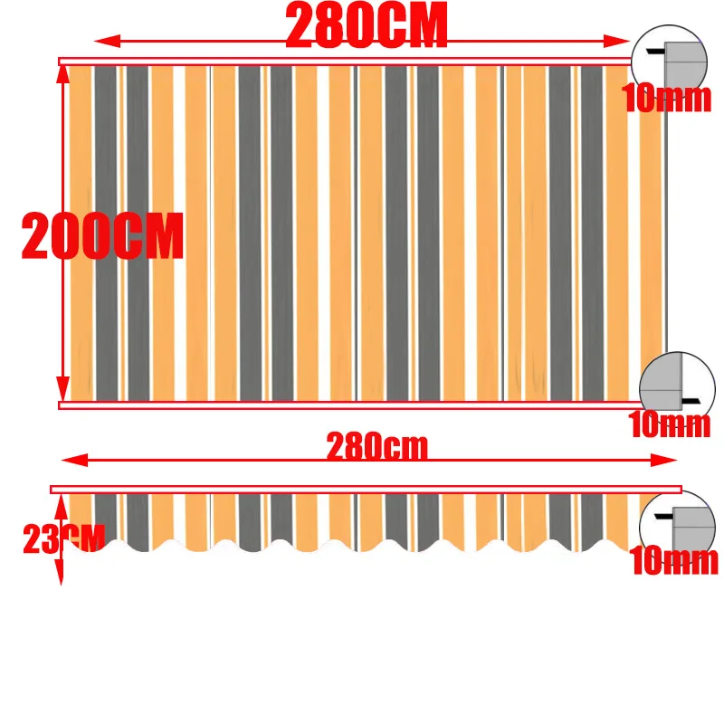NONE Benutzerdefinierte Größe 300GSM wasserdichter Stoff für Cafe Shop Store Banner Outdoor Teleskopzelt Sonnenschirm Markisentuch 6