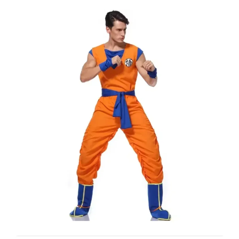 Japanese Anime Adult Orange Suits Son Goku Cosplay Costume Anime Superheroes Jumpsuit Role Play Dress Up