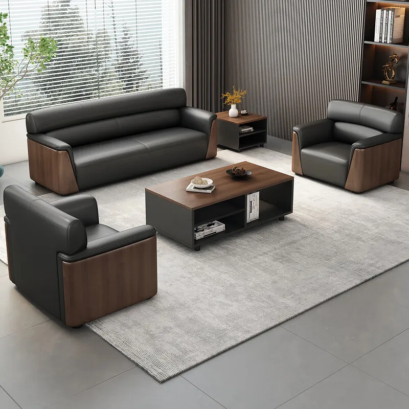 Office sofa combination, business sofa meeting room reception room negotiation leather sofa