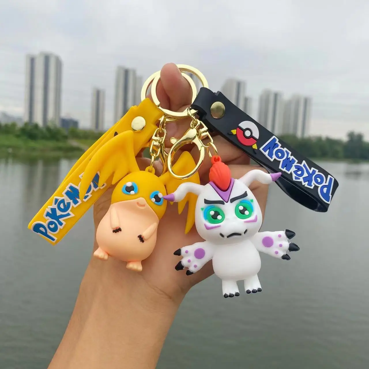 Cartoon Digimon Adventure Keychain Doll Pendant Creative Car Agumon Gabumon Digital Evolution Model Decorations Kids Toys