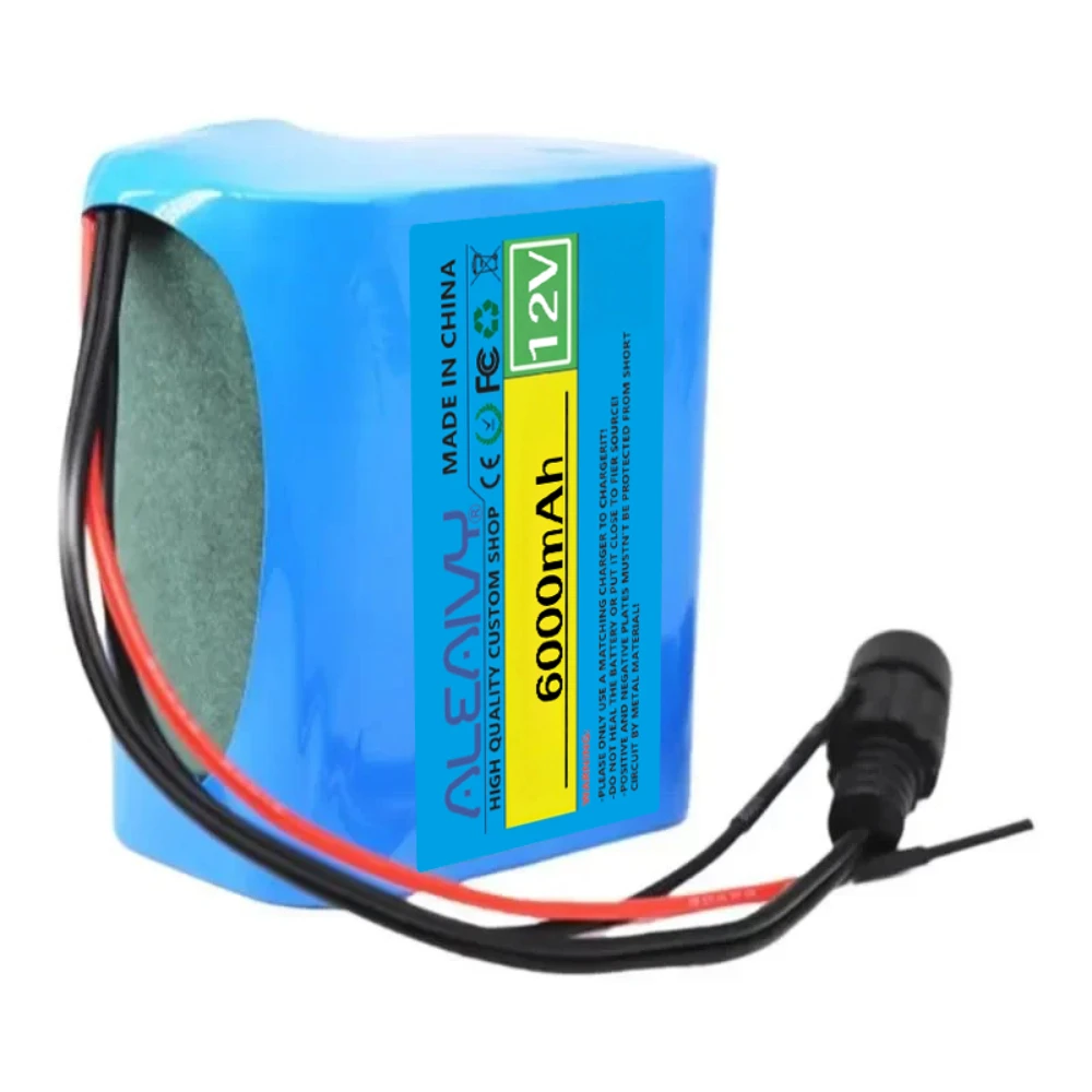 

12V 6000mAh 18650 3S2P Lithium-ion Rechargeable Portable Battery Kit +Charger for Speaker Flashlight CCTV Camera GPS Searchlight