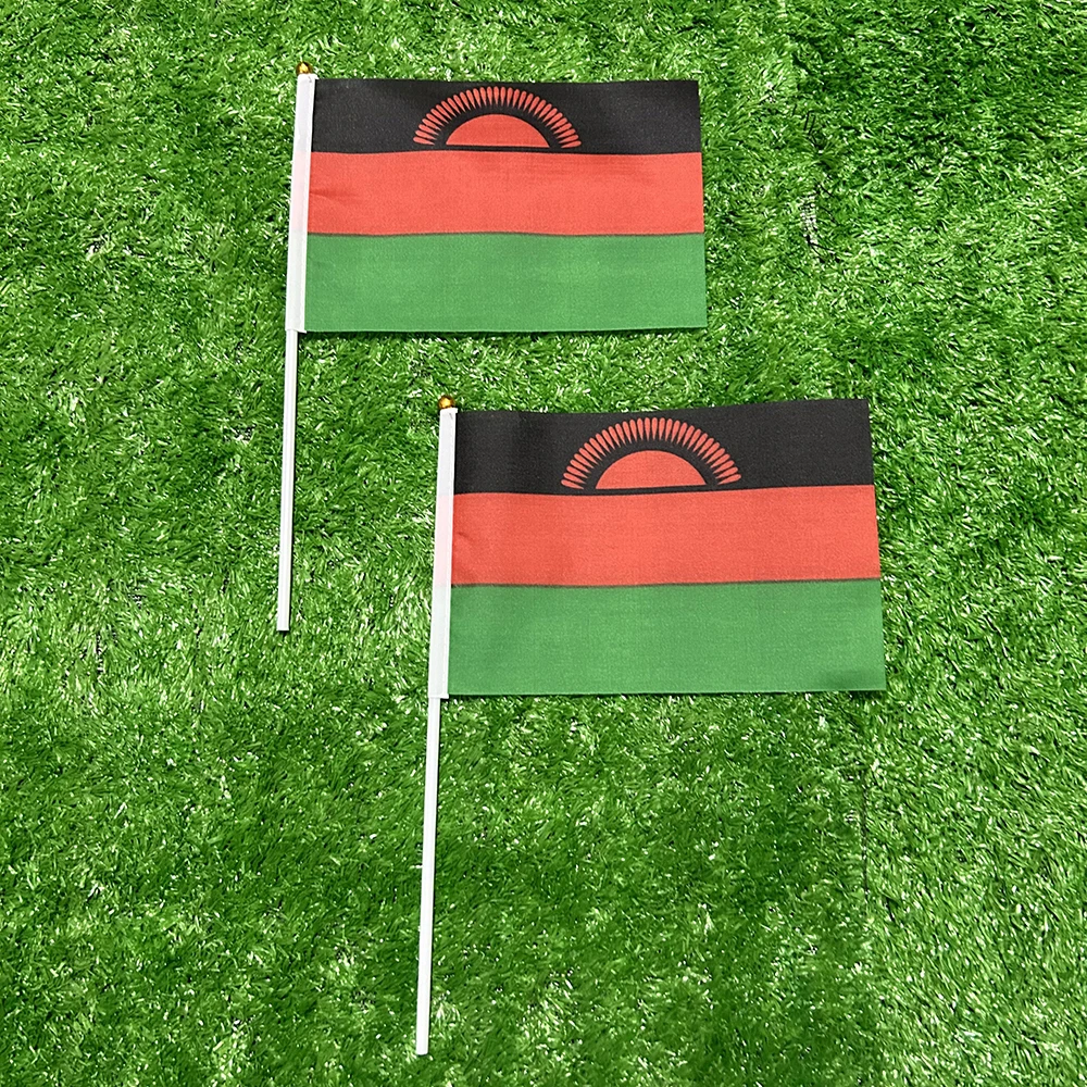SKY FLAG Malawi hand Flag  21*14cm Malawi Hand Waving Flags With plastic pole For Sports Activity Home decoration