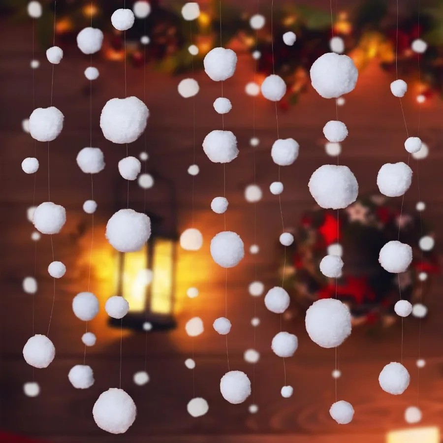 6 مجموعة الشتاء وهمية الثلوج عيد الميلاد حزب شنقا زينة القطن الاصطناعي وهمية كرات الثلج ديكور لعيد الميلاد الشتاء المجمدة T