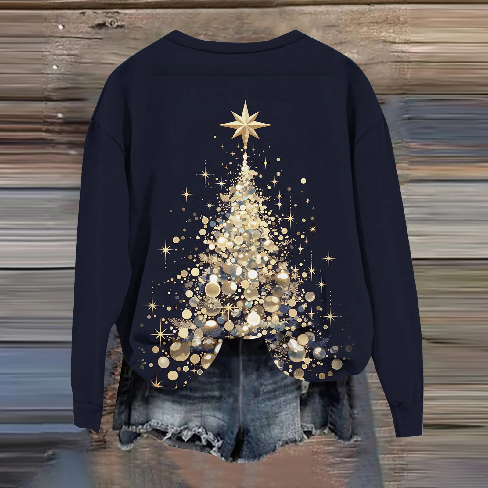 여성 패션 프린트 긴 소매 느슨한 라운드 넥 스웨트 탑 가을 여성 의류 겨울 의류 여성 탑 여성용