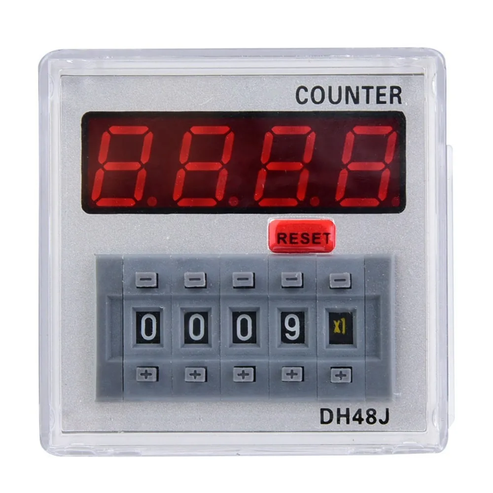 

Control Device DH48J‑A Digital Counter 220V AC 24V AC/DC Digital Counter Relay 11-Pin LED Display LED Counter Equipment Control