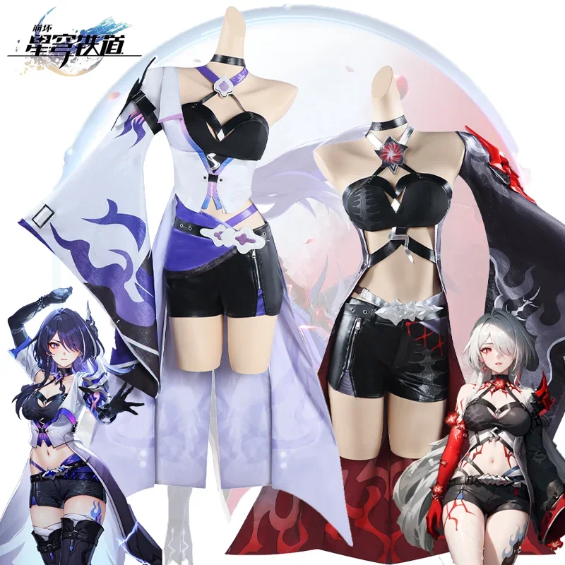 Honkai Star Rail Acheron Cosplay Costume Black Red Clothes Suit Halloween Carnival Play Party Performance Outfit for Adult Girls