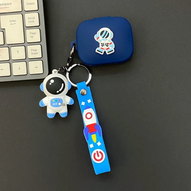 Funda de astronauta para SoundPEATS True Air2, funda de silicona con dibujos animados para auriculares SoundPEATS True Air 2, funda para caja de audífono