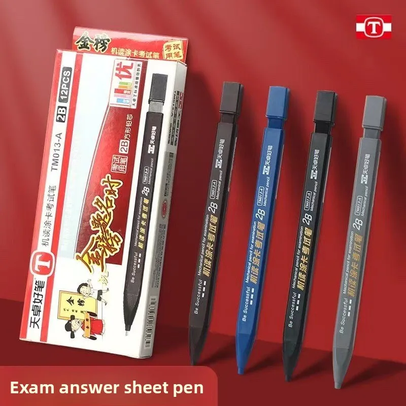NEW Thick Flat Head Mechanical Pencil Drawing 2B with Refills Pencil Office Supplies Writing Automatic Office School Supplies