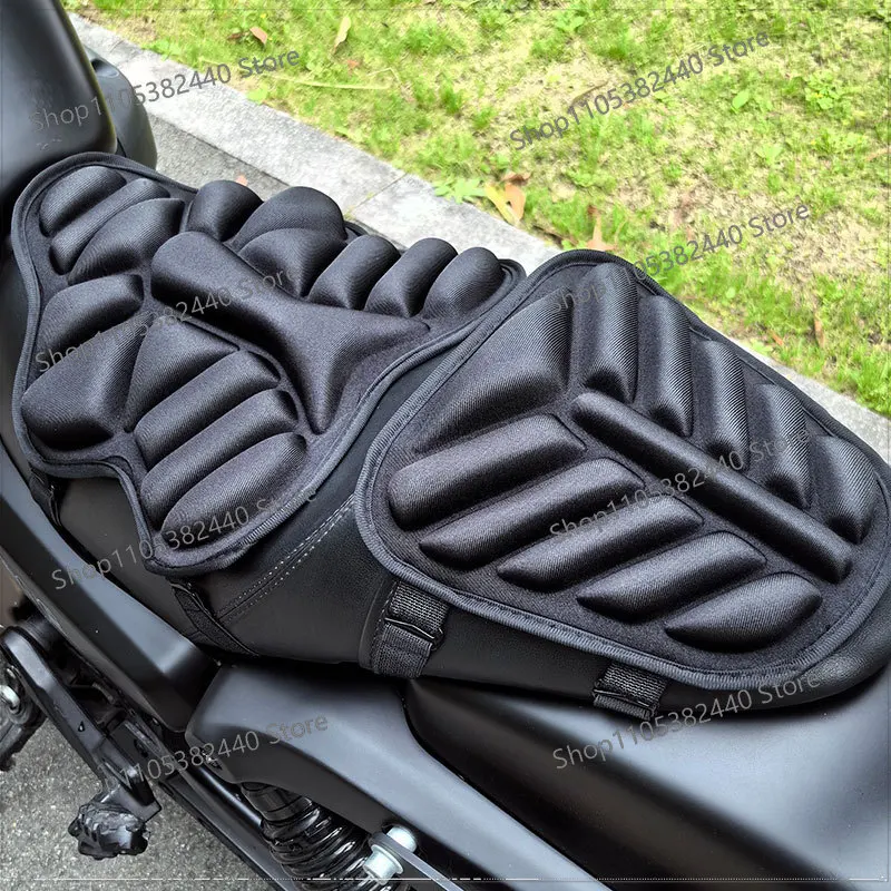 3D motorcycle seat cushion for two people, shock-absorbing and breathable electric vehicle seat cushion,   for all seasons
