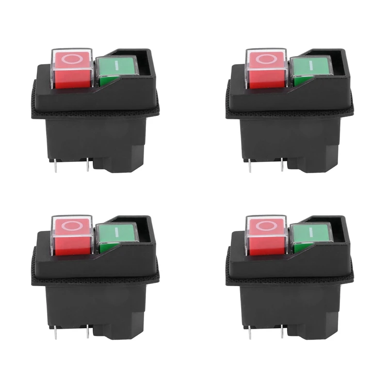 4X Waterproof Electromagnetic Push Button Switch 5 Pins KJD17 220-240V Coil Magnetic Starter Power Tool Safety Switches