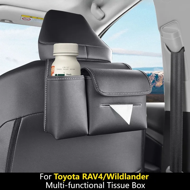 For Toyota RAV4/Wildlander Car Hanging Tissue Box Seat Back Napkin Holder Paper Storage Bag Auto Interior Organizer Mod Parts