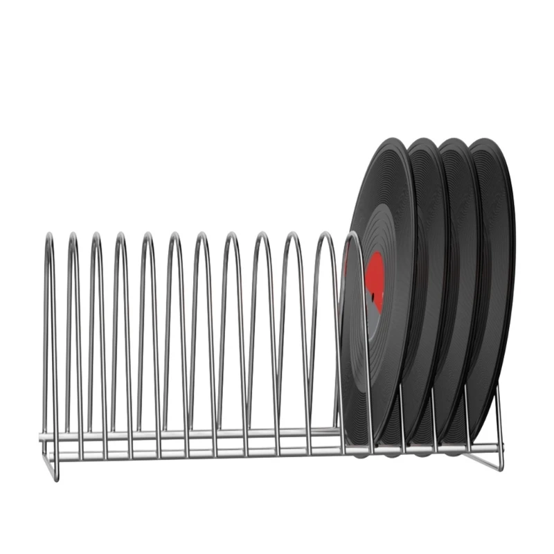 حامل سجل الفينيل المعدني 15 فتحة ل 7 و 12 بوصة ألبومات لموسيقى مروحة