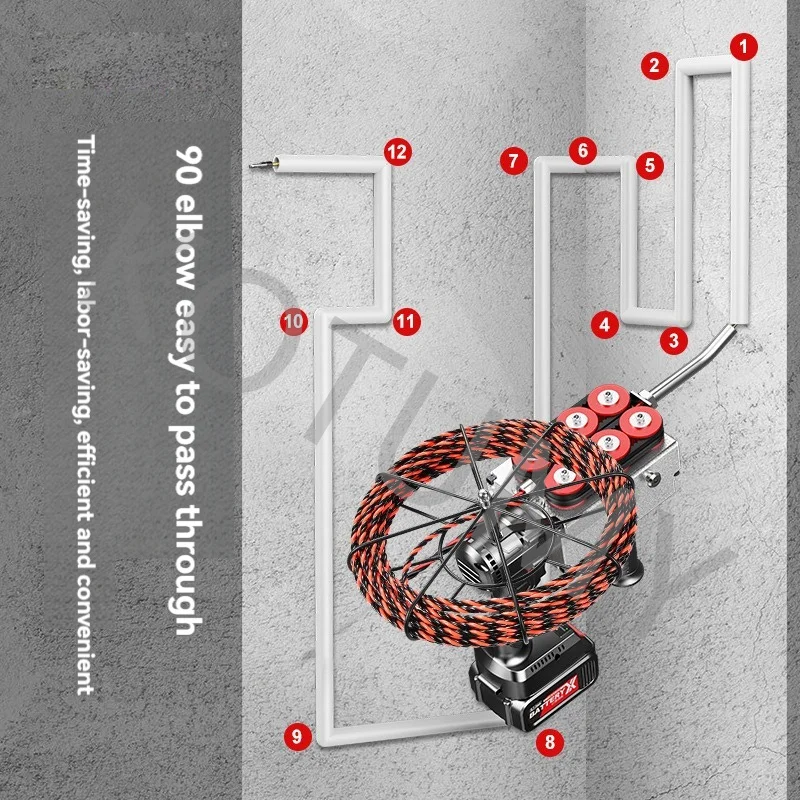 Electric Threading Machine Electrician Wire Pulling Tool Cable Threading Machine for Hidden Pipes