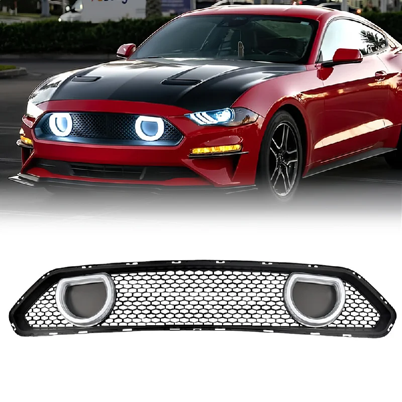 Racing Grills For Mustang 2018 2019 2020 2021 2022 2023 Mach1 Style Front Honeycomb Front Bumper Car Accessories