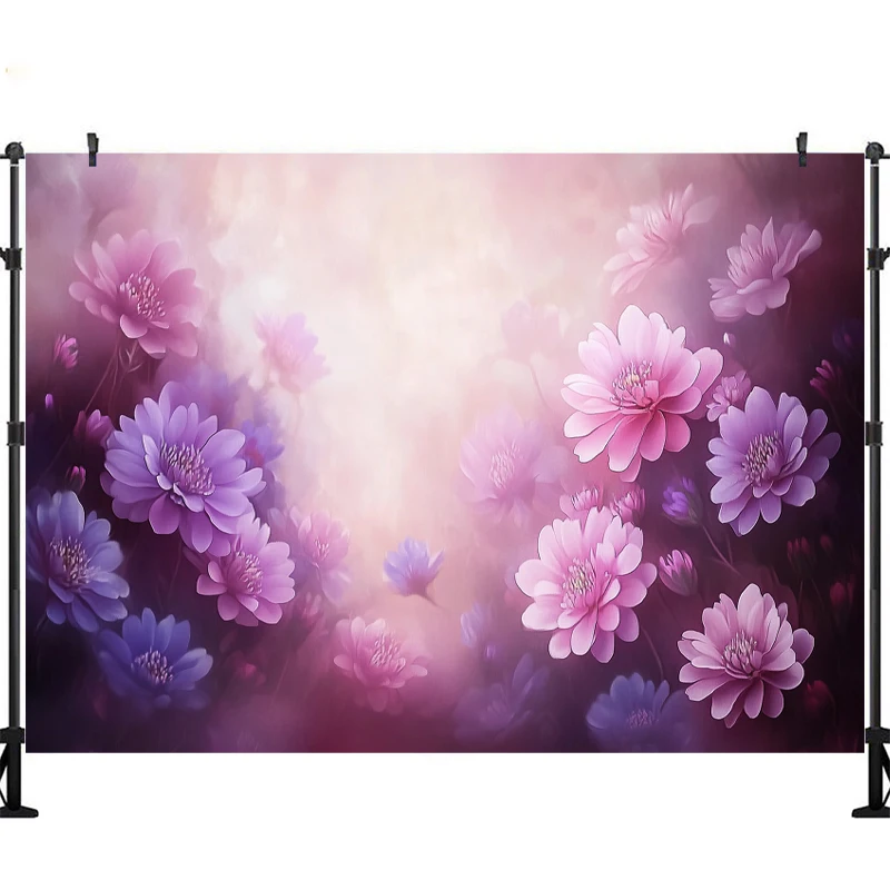 LS Photography Backgrounds Dreamy Pink Floral Abstract Texture Decor Wedding Maternity Child Adult Art Portrait Photo Backdrops
