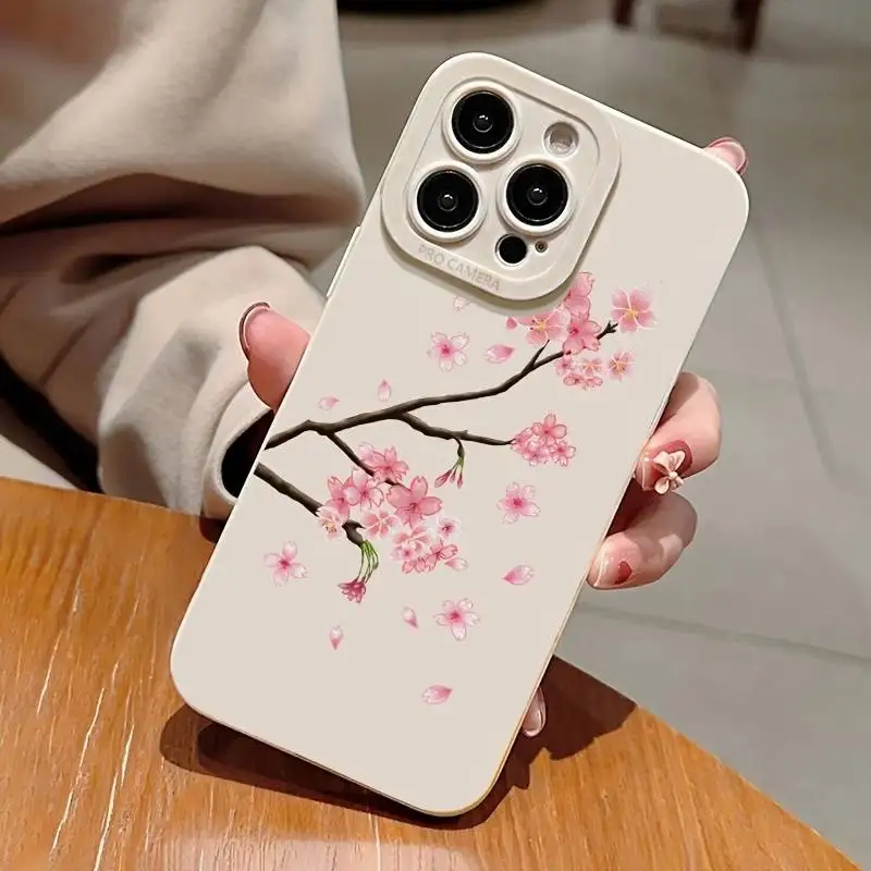 Beautiful Pink Flower Phone Case for Xiaomi Mi 13 12 11 Lite 5G NE 14 13T 13 12T 12 Poco M6 X6 X5 F5 X3 Pro Soft Silicone Cover