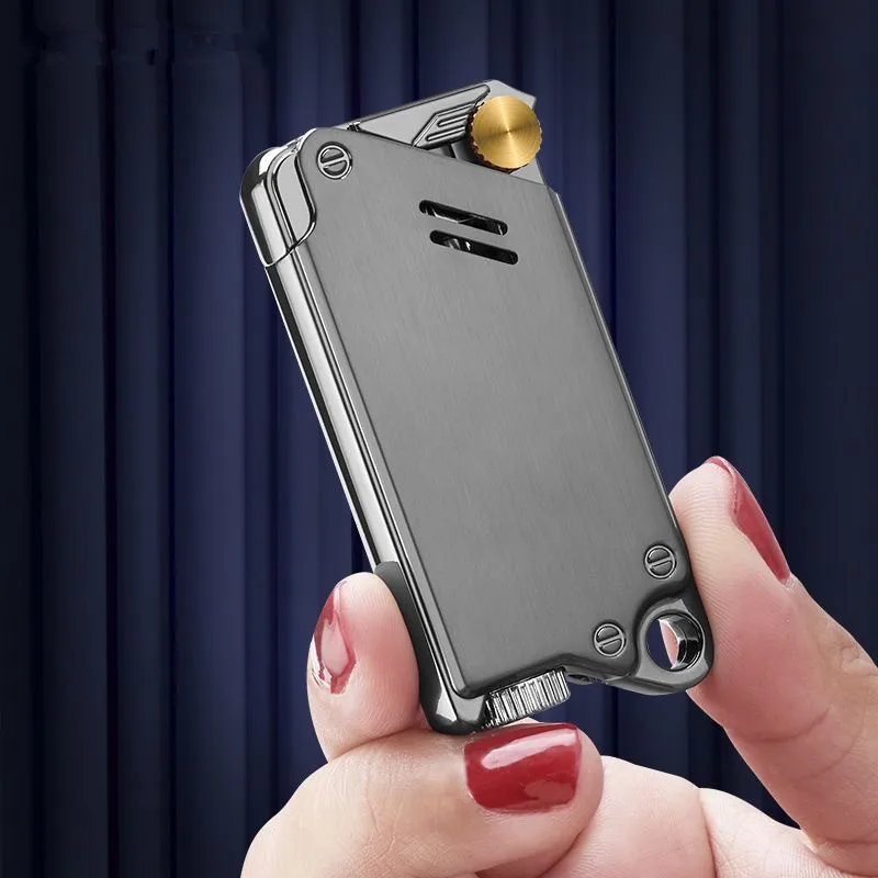 

New Unusual Mechanical Sense Jet Torch Lighter Windproof Waterproof Inflatable Butane Cigarette Lighter Smoking Accessories Cool