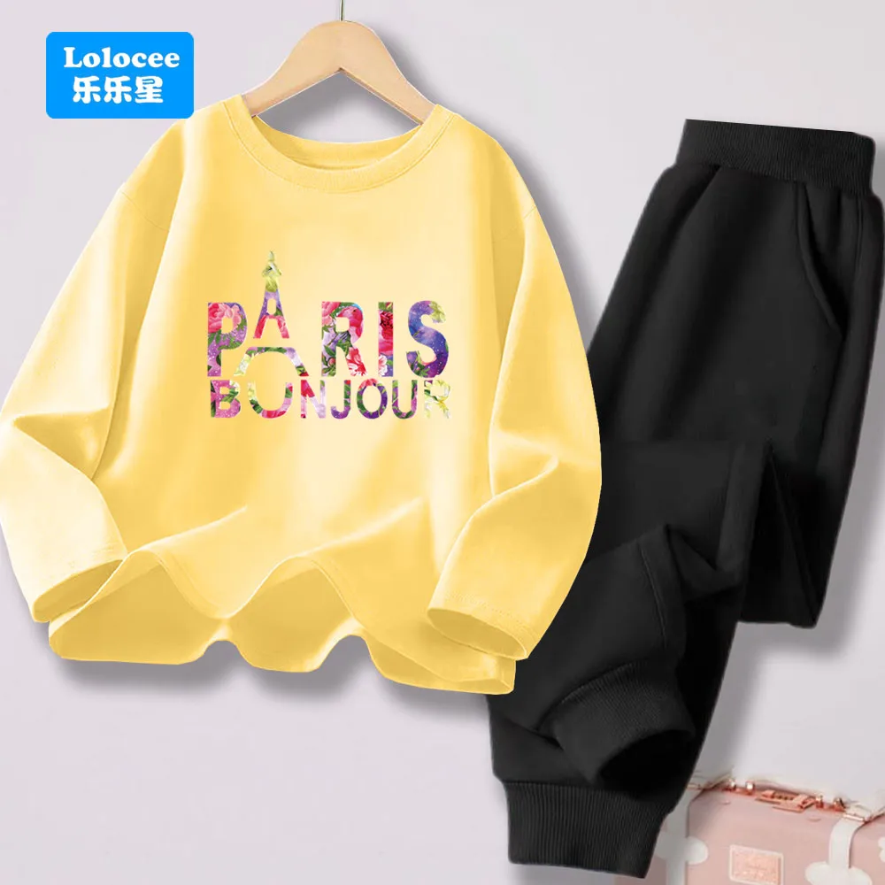 الأطفال طويلة الأكمام البلوز تي شيرت وسراويل مجموعات جديد المطبوعة الفتيات السراويل الطويلة غير رسمية المحملة 2 قطعة مجموعات الاطفال الربيع مجموعات BLH1 #1