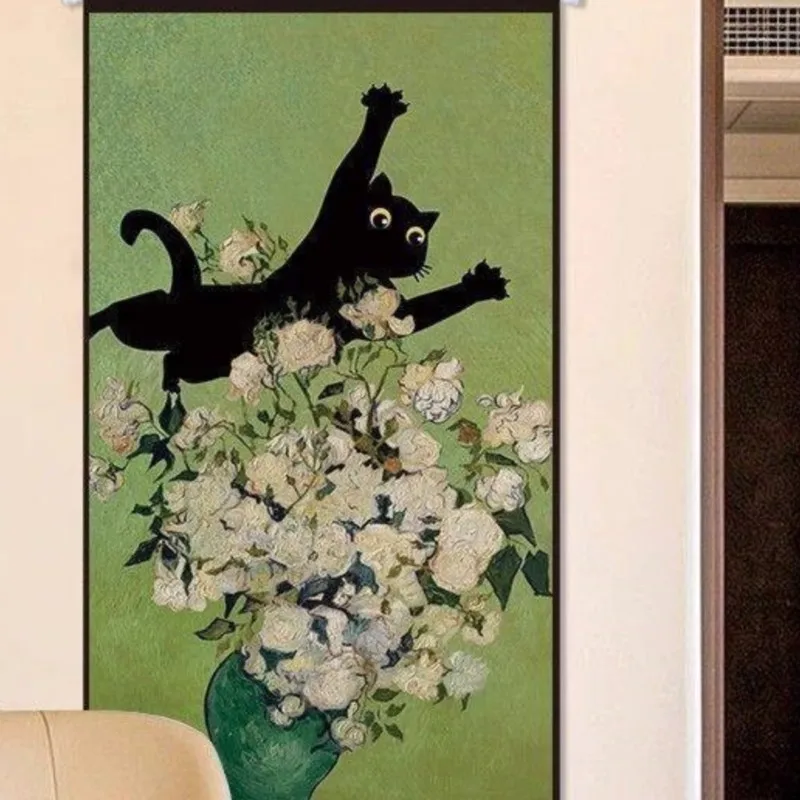 Printed Painting Fabric Hanging Painting Artistic Style Painting Tapestry Living Room Decoration Long Strip Hanging Cloth ZJ376