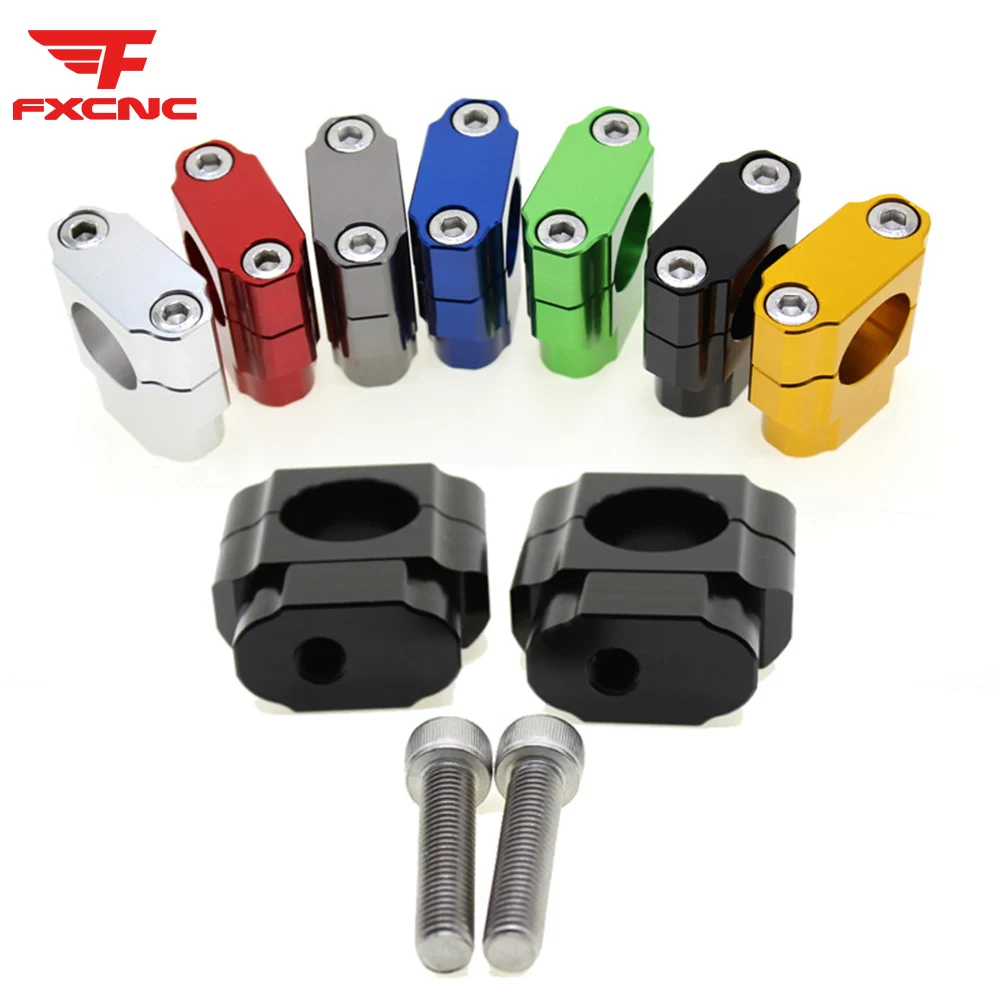 Universal 28mm CNC Motorcycle Handle Fat Bar Risers Mount Clamp Adaptor 28mm HandleBar For Kawasaki KX125 2006-2008 For KX250 05