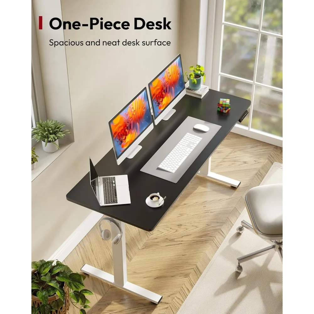 مكتب قائم كهربائي قابل للتعديل بارتفاع 60 × 24 مع وحدة تحكم مكونة من 6 أزرار مكتب قائم مريح للاستخدام المريح