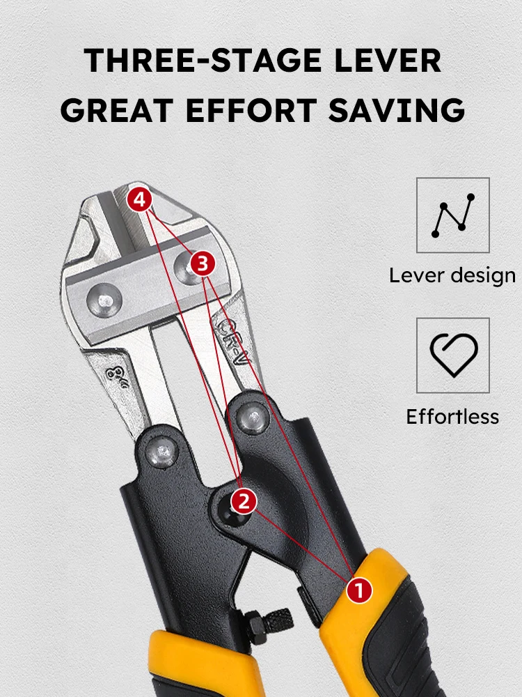 Bolt Cutter, 8", Chain Lock Cutter Heavy Duty, Bolt Cutters Heavy Duty for Locks, Screw Cutter, Chain Link Fence Cutter Scissors