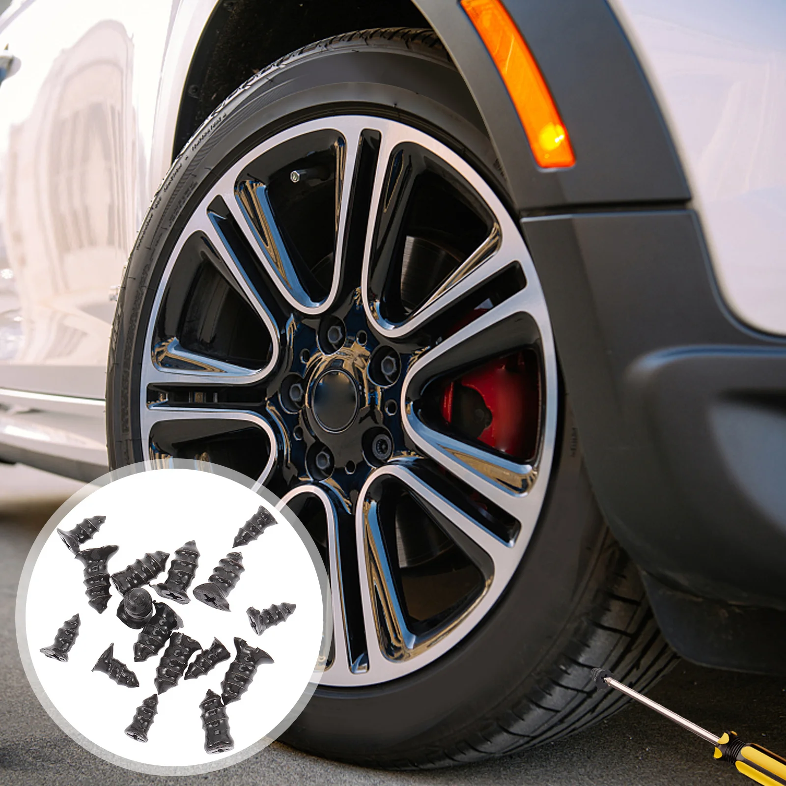 32Pcs Tire Repair Tools Rubber Nails Durable Car Tire Repair Nails Easy Install for Mountain Road Folding Wheels