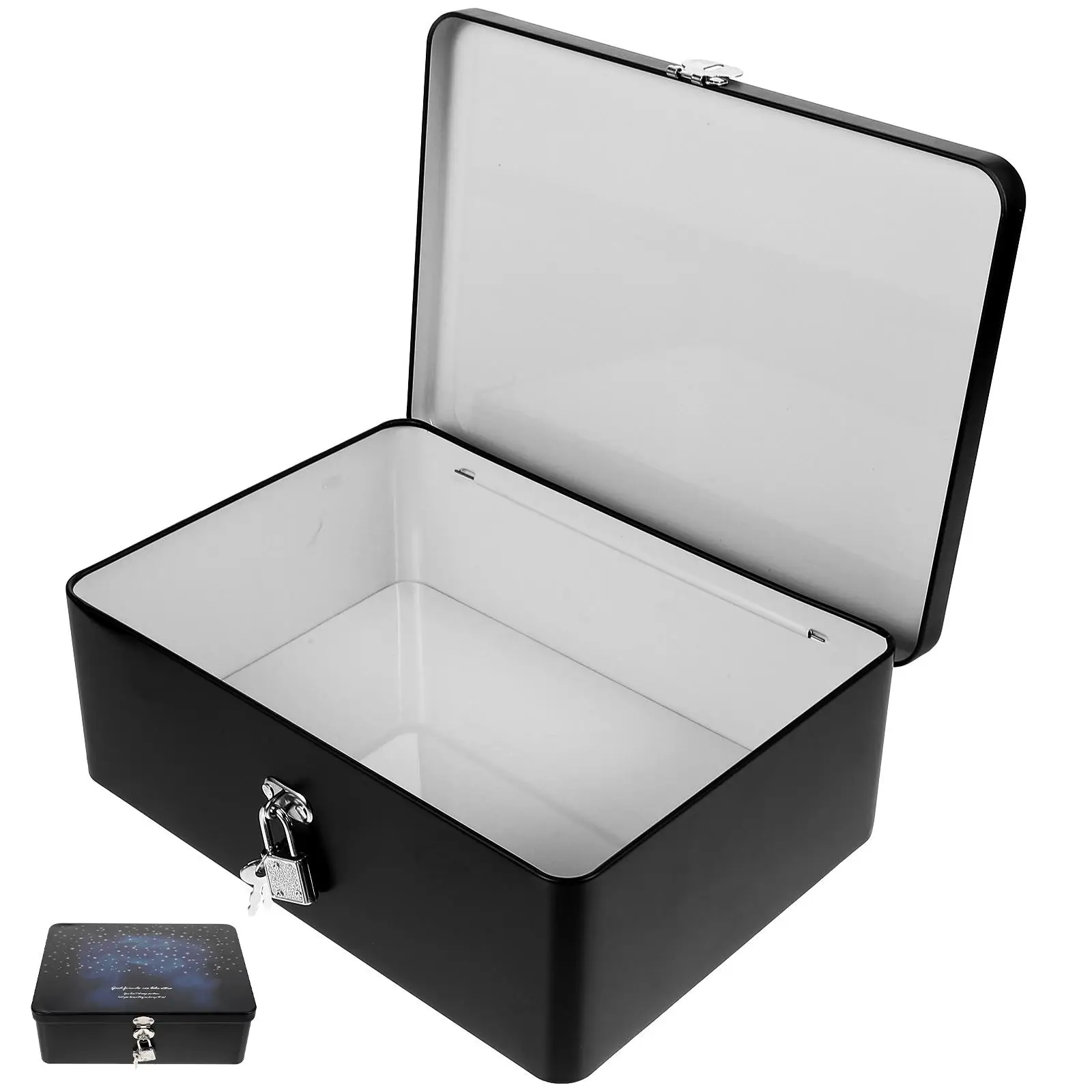 

Storage Crate Retro Tinplate Box with Lock Piggy Bank Jewelry Souvenir Desktop Boxes Case Container Vintage Organizer