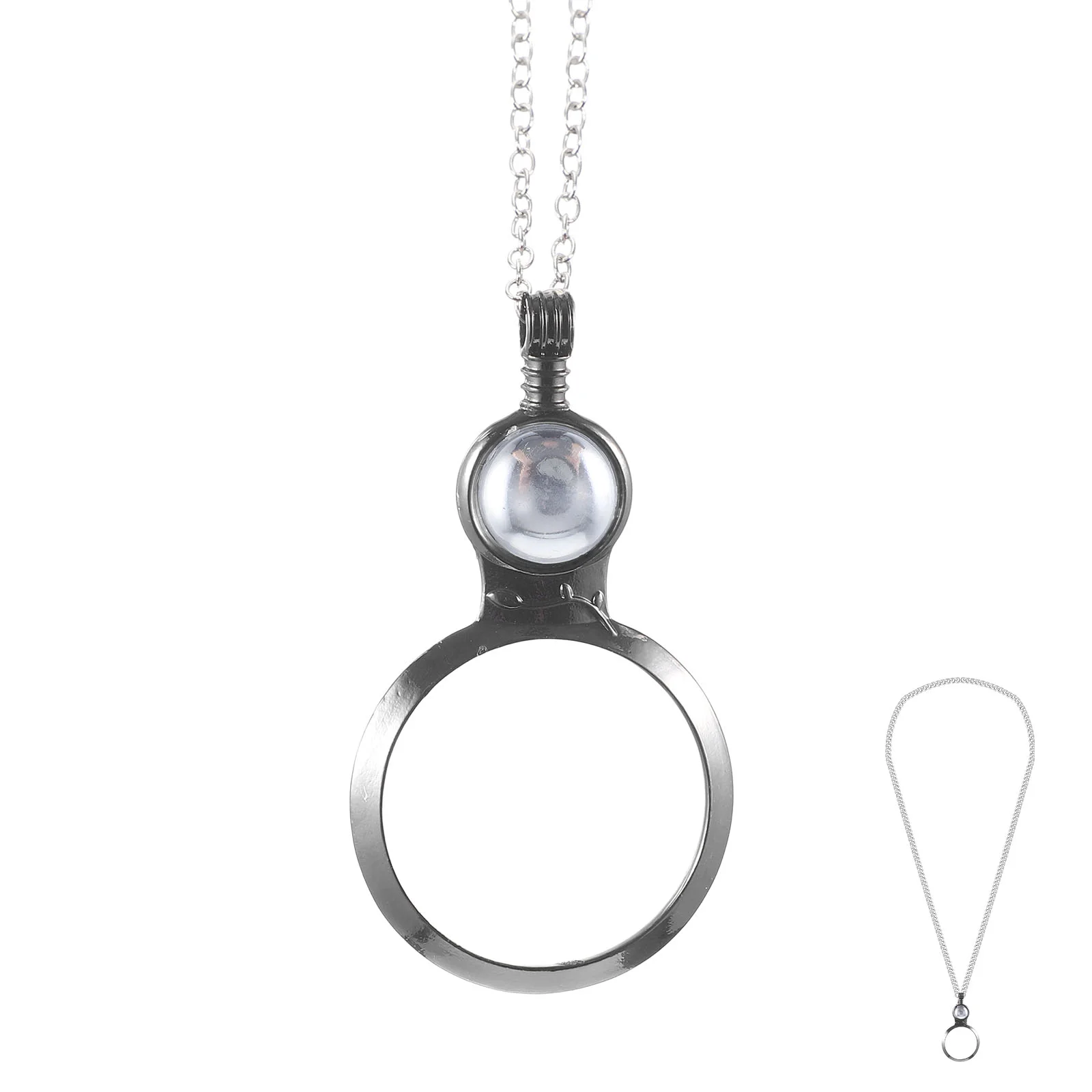 

Magnifying Glass Pendant Necklace Bib Reading Magnifier Lens Alloy Bag Charms for Handbags Accessories