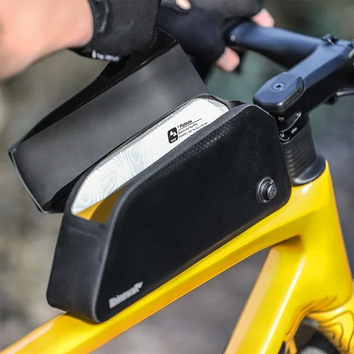 Imagen 2 del producto Rhinowalk Bolsa de tubo superior para bicicleta con tapa magnética para accesorios de bicicleta de grava de carretera MTB, bolsa impermeable para bicicleta