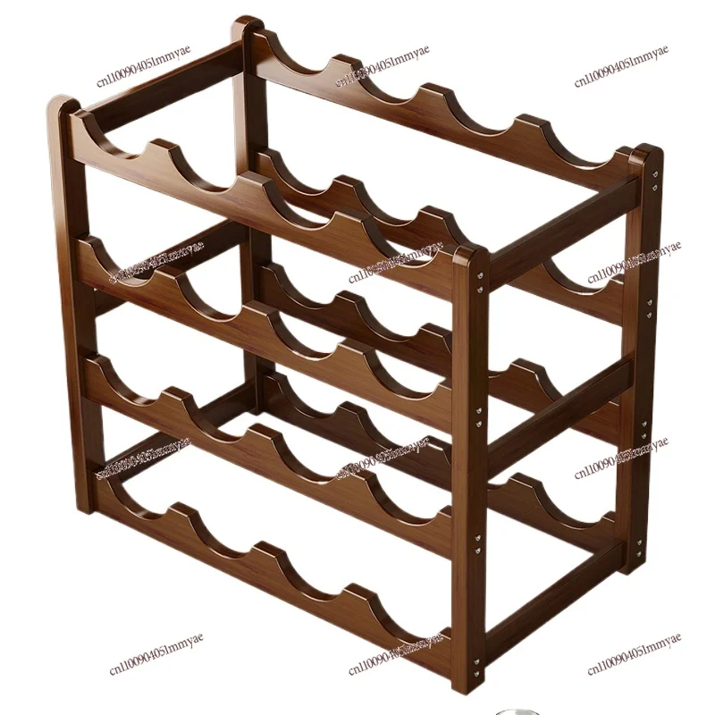 

Simple Red Wine Rack Ornament Home Wine Cabinet Shelf Solid Wood Living Room