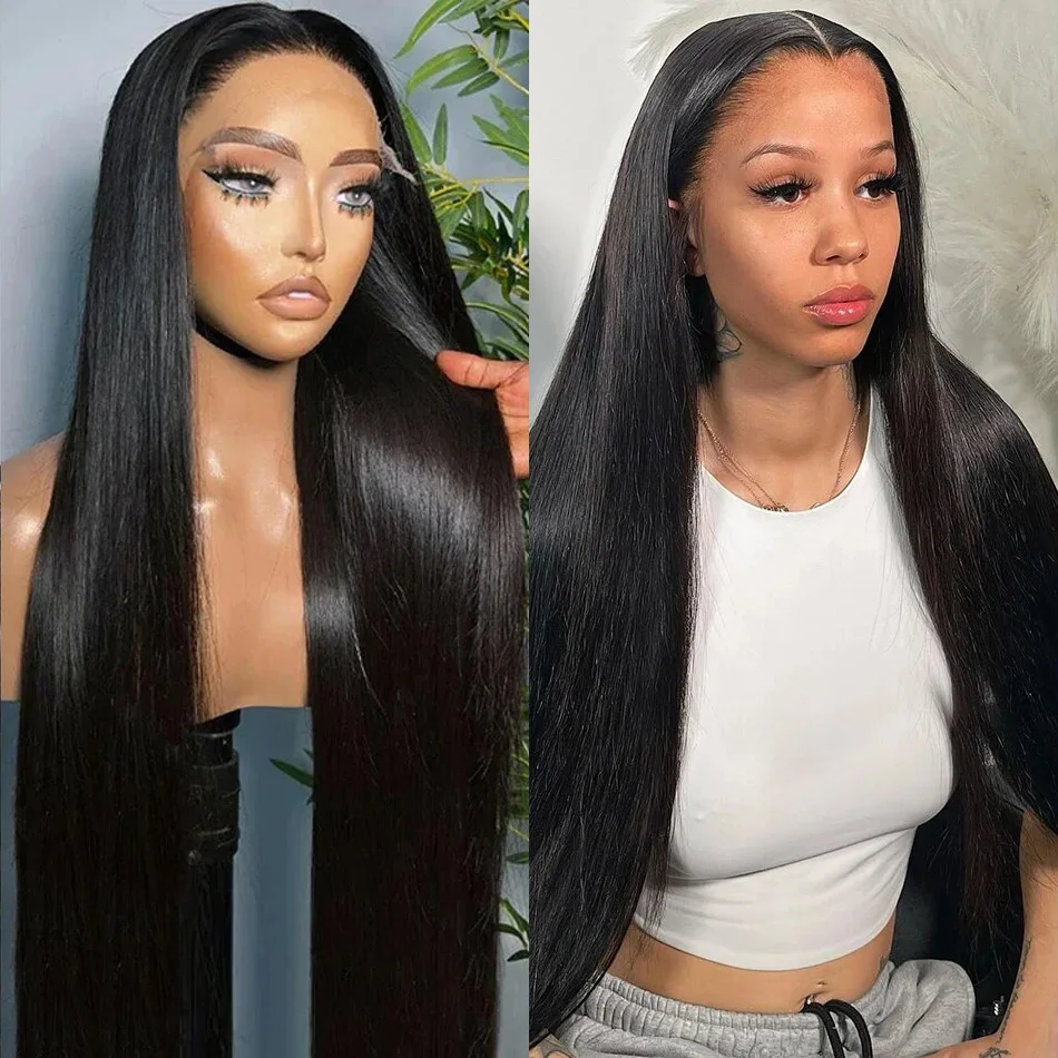 

200 Density 13x4 13x6 HD Bone Straight 40 Inches Lace Front Wigs Human Hair Wig Lace Frontal Wig For Women 4x4 Lace Closure Wig