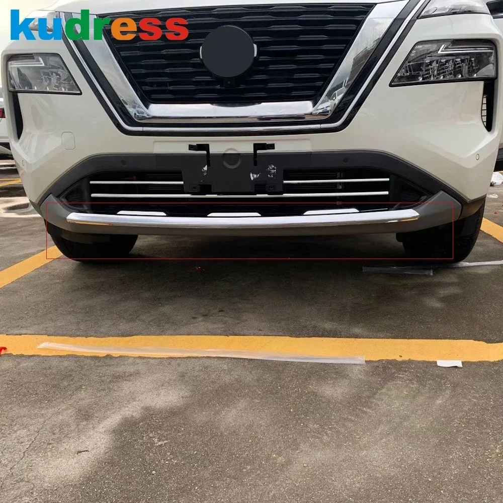 Front Bottom Bumper Cover Trim For Nissan Rogue X-trail T33 2021-2022 2023 Chrome Car Racing Grille Molding Strip Accessories