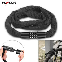 Xunting Bike Lock 4 Digit Combination Heavy High Duty Anti Theft Bike Chain Lock for Secure MTB Rides Easy to Use