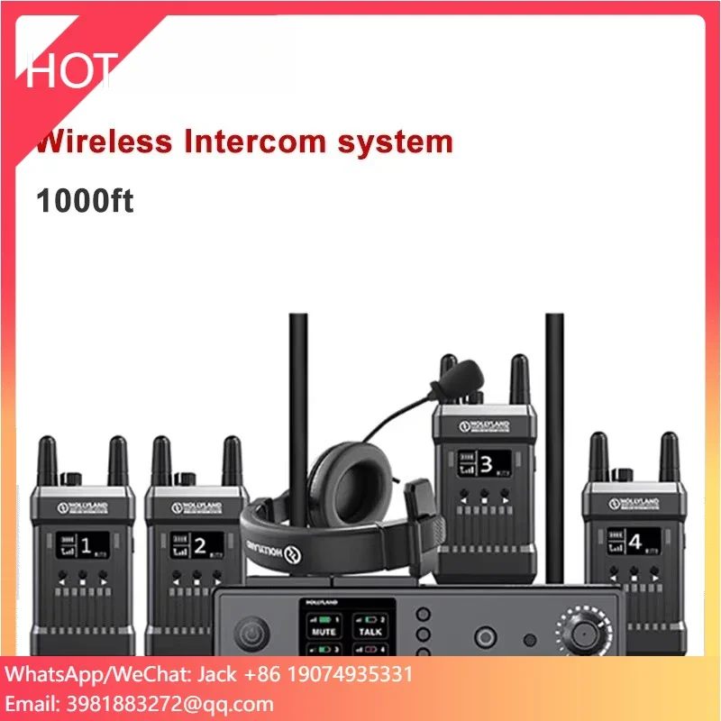 MARS T1000 1000 pés Sistema de intercomunicação de transmissão sem fio de vídeo Tela OLED Comunicação full-duplex Talkback