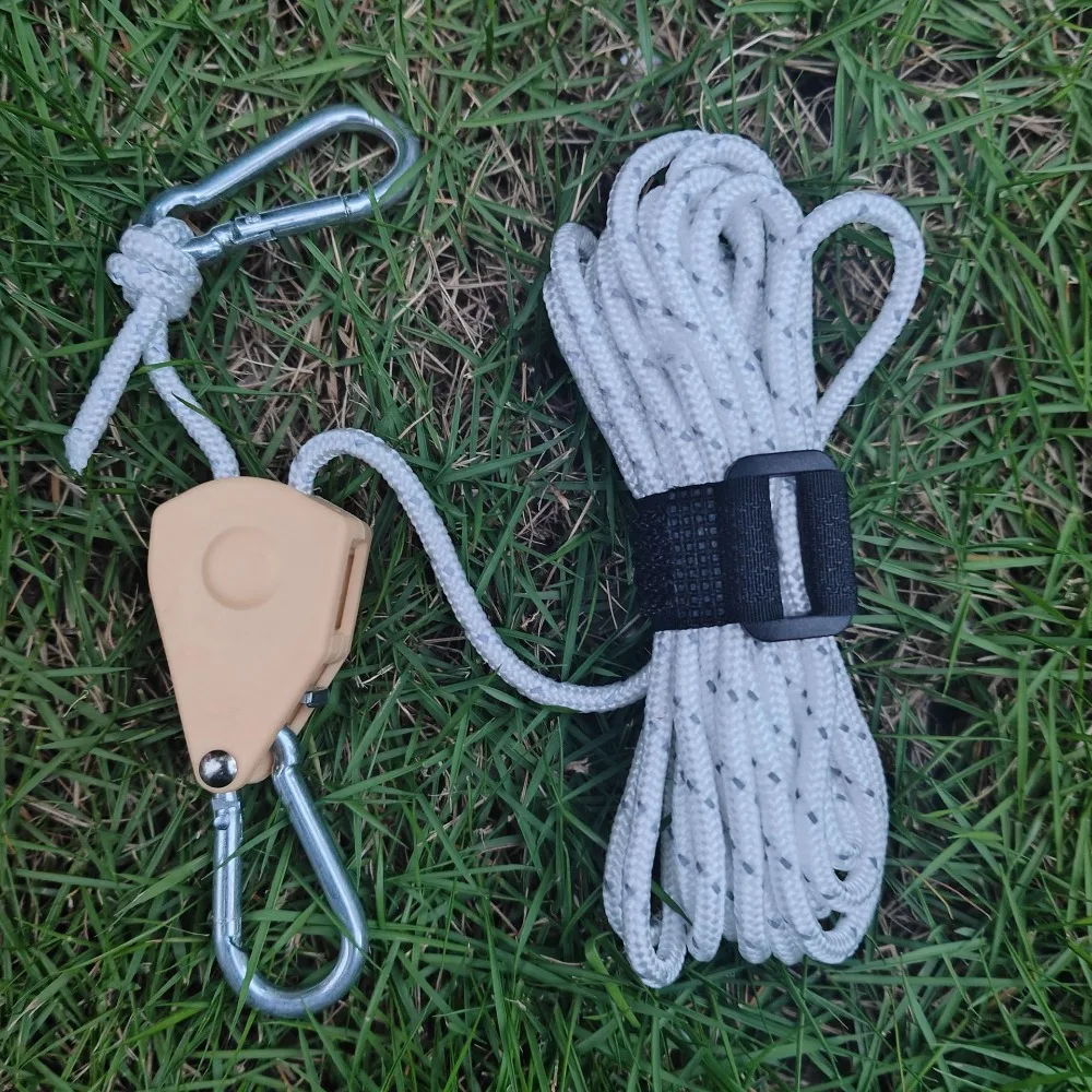 4mm*2m Camping Tent Tie Down Rope Multicolors Reflective Tightener Fastening Pulley Ratchet Hangers Tightening Tool Outdoor Tool