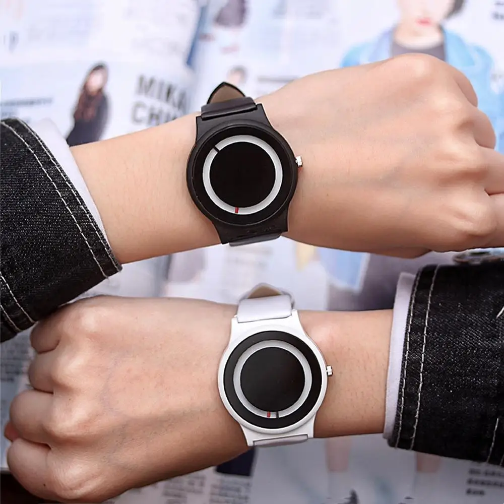 Kreative Minimalistischen Quarz Uhren Für Paare keine-pointer Skala Relogio Uhr Schwarz Weiß Student Persönlichkeit Einfache Armbanduhr