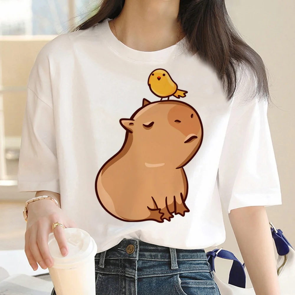 

Capybara t shirt women funny graphic Y2K top female streetwear clothes